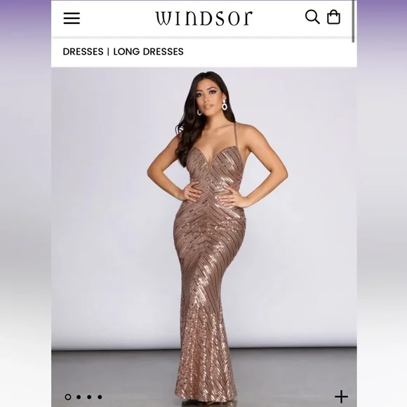 chinese dress ladies Saige Formal Sequin Lace-Up Mermaid Dress